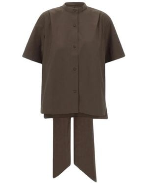 THE GARMENT Camisa Cyprus Scarf Con Cuello Mao - Marrón