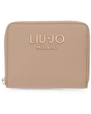 Liu Jo Small Logo-Plaque Wallet - Natural