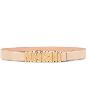 Moschino Logo-Detailed Belt - Natural