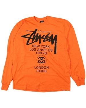 Stussy World Tour long-sleeve T-shirt - Orange