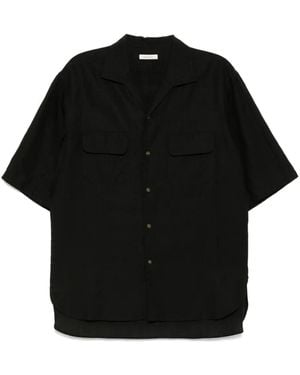 CALMLENCE Classic Open-Collar Shirt - Black