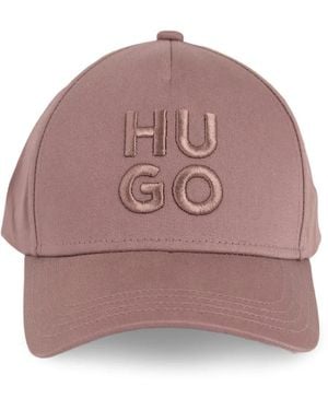 HUGO Gorra Con Logo Bordado - Rosa