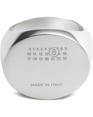 MM6 by Maison Martin Margiela Number-Plaque Signet Ring - White