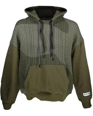 Mostly Heard Rarely Seen Cable-Knit Hoodie - Green
