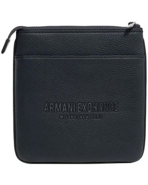 ARMANI EXCHANGE Miami Logo-Plaque Messenger Bag - Black