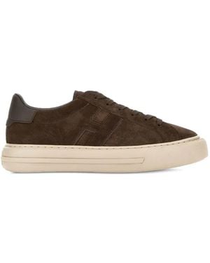 Hogan H691 Logo-patch Sneakers - Brown