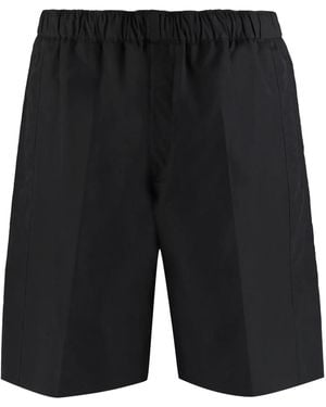 McQueen Cotton Bermuda Shorts - Black