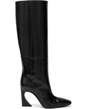 Fendi Arco Sculptural-Heel Panelled Boots - Black