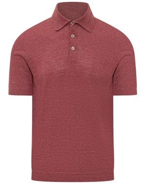 Brunello Cucinelli Buttoned Polo Shirt - Red