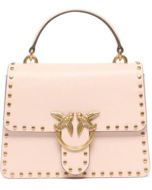 Pinko Love Bag Mini-Handtas Met Handvat Van Leer En Mini-Studs - Roze