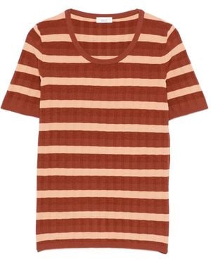 Roberto Collina Camiseta A Rayas - Naranja