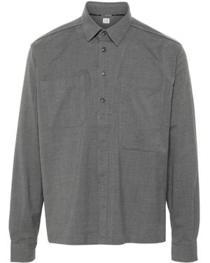 C.P. Company Logo-Embroidered Shirt - Grey