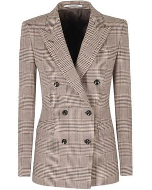 Tagliatore Checked Double-Breasted Blazer - Grey