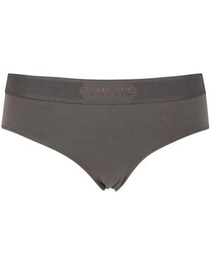 Tom Ford Bragas Con Logo En La Cintura - Gris