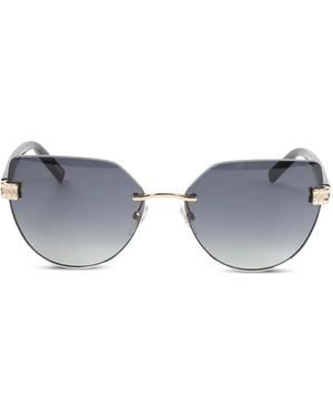 Chopard Crystal-Embellished Rimless Sunglasses - Grey