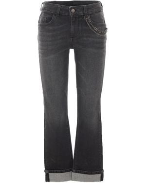 Liu Jo Monroe Logo-Chain Jeans - Black