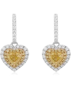 HYT Jewelry 18K And Heart Diamond Earrings - Metallic