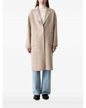 Joseph Ribkoff Check-Pattern Reversible Coat - Natural