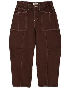 L'Agence Cody Contrast-Stitch Jeans - Brown