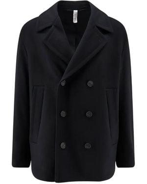 Hevò Double-Breasted Coat - Black