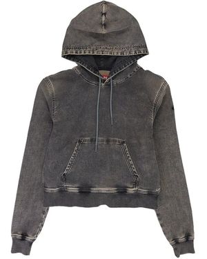 DIESEL Cropped Denim Hoodie - Grey