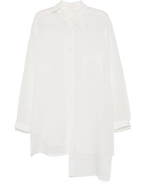Yohji Yamamoto Cellulose Loan Unbalanced Collar Shirt - White