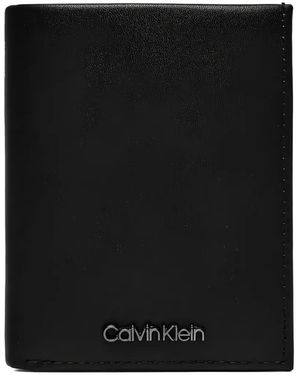 Calvin Klein Logo-Lettering Bi-Fold Wallet - Black