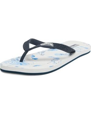 Vilebrequin Beach-Print Flip Flops - Blue