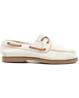 Timberland Contrast-Stitching Loafers - White