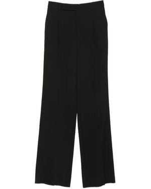 Saint Laurent Pleated Wide-Leg Pants - Black