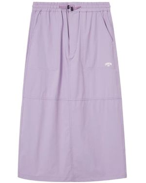 Chocoolate Elasticated-Waistband Midi Skirt - Purple