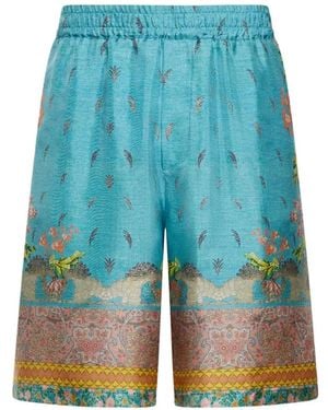 Pierre Louis Mascia Aloe Paisley-print Shorts - Blue