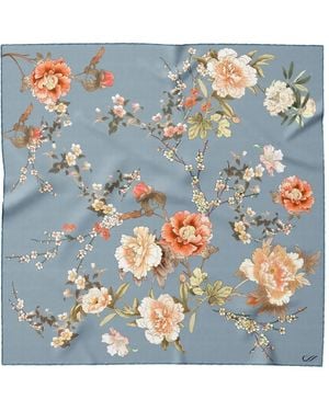 Elizabetta Carina Silk Scarf - Blue
