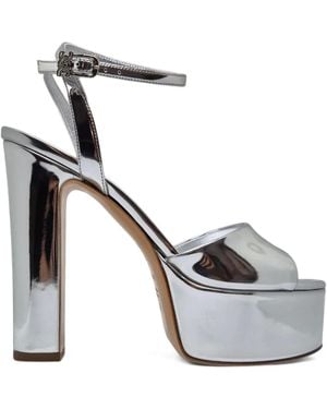 Casadei 130Mm Patty Platform Ankle-Strap Sandals - White
