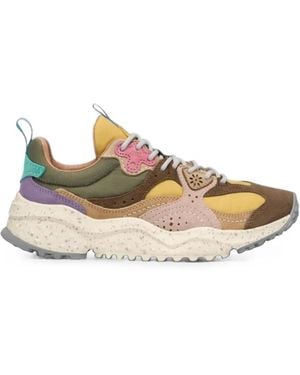 Flower Mountain Wave Suede Overlapping Sneakers - White