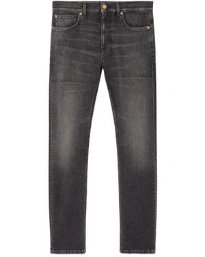 Versace La Medusa Embroidery-Detail Jeans - Grey