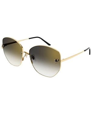 Cartier Panther-Detail Sunglasses - Metallic