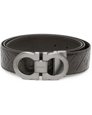 Ferragamo Gürtel Mit Gancini-Prägung - Schwarz