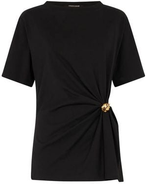 Roberto Cavalli タイガーブローチ Tシャツ - ブラック