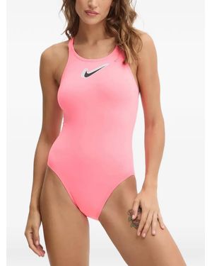 Nike Swoosh Cut-Out Swimsuit - Pink