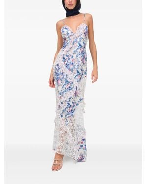 For Love & Lemons Josalyn Floral-Lace Maxi Dress - White