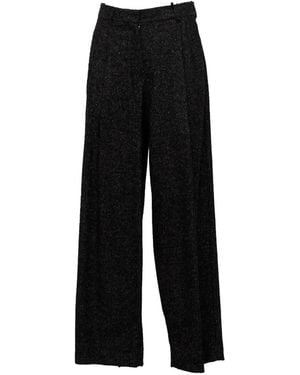 Max Mara Tweed Wide-Leg Pants - Black
