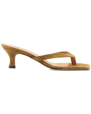 Toral Shoes Rocio Heeled Thong Sandals - Metallic