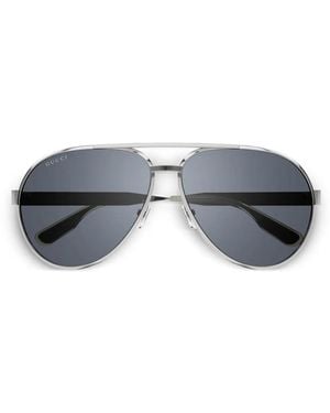 Gucci Metal-Frame Sunglasses - Blue