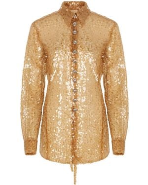 Rabanne Sequin-Embroidered Shirt - Natural