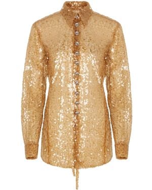 Rabanne Sequin-Embroidered Shirt - Natural