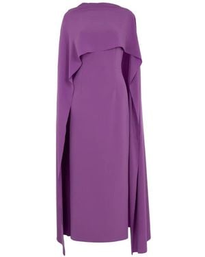 ROKSANDA Elina Cape-Overlay Maxi Dress - Purple