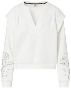 Liu Jo Sweatshirt With Jewel Embroidery - White