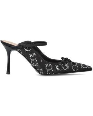 Pinko Crystal-Embellished Mules - Black