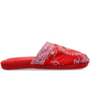 Versace Slippers Con Estampado Barocco - Rojo